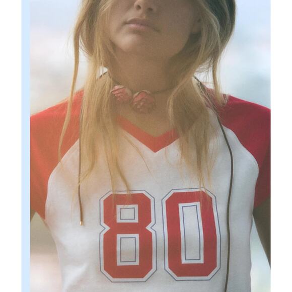 NWT- Zara THIN LEATHER NECKLACE WITH ROSES - Picture 4 of 4